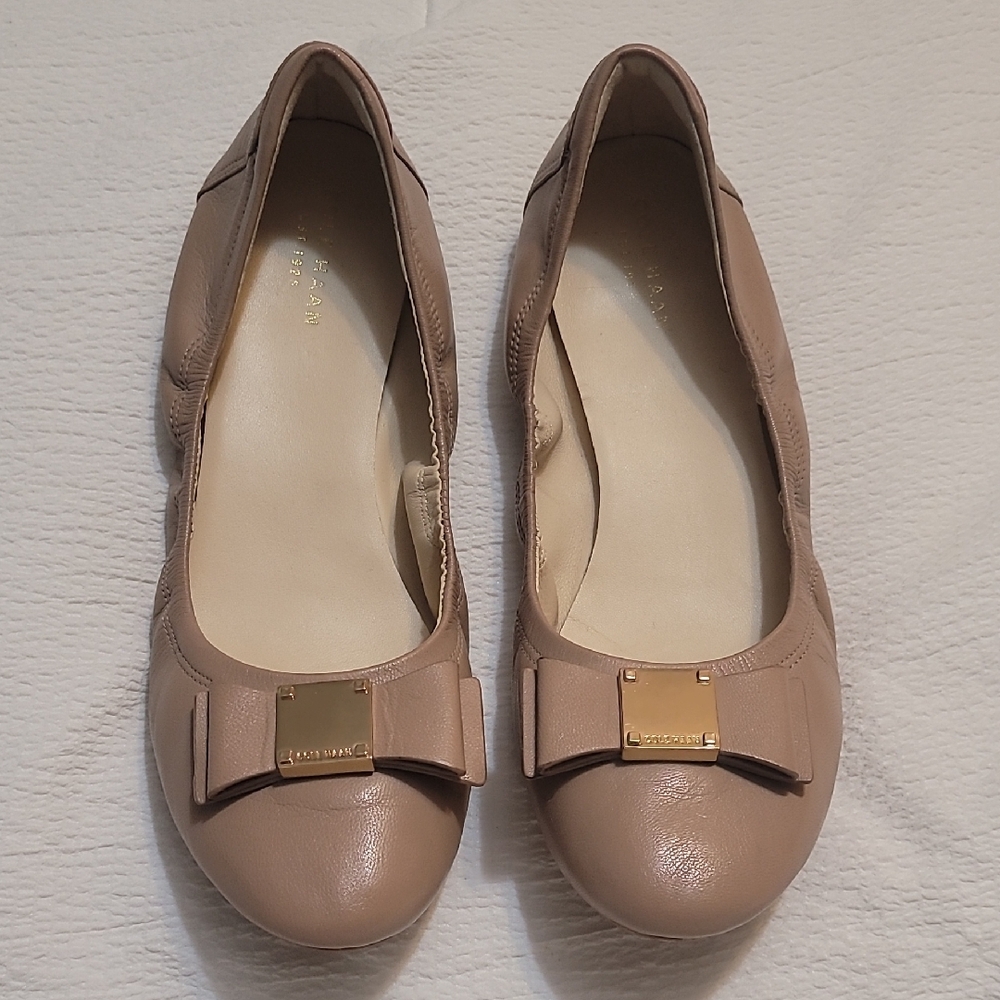 Cole Haan Taupe Bow Ballet Flats